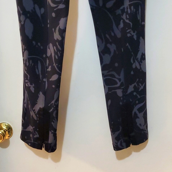 Bisou Bisou Black/Gray Abstract Print Zipper Dress Stretchy Ankle Pants Size 14 - Picture 6 of 8